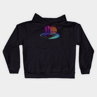 Driving to the city for sunset Kids Hoodie